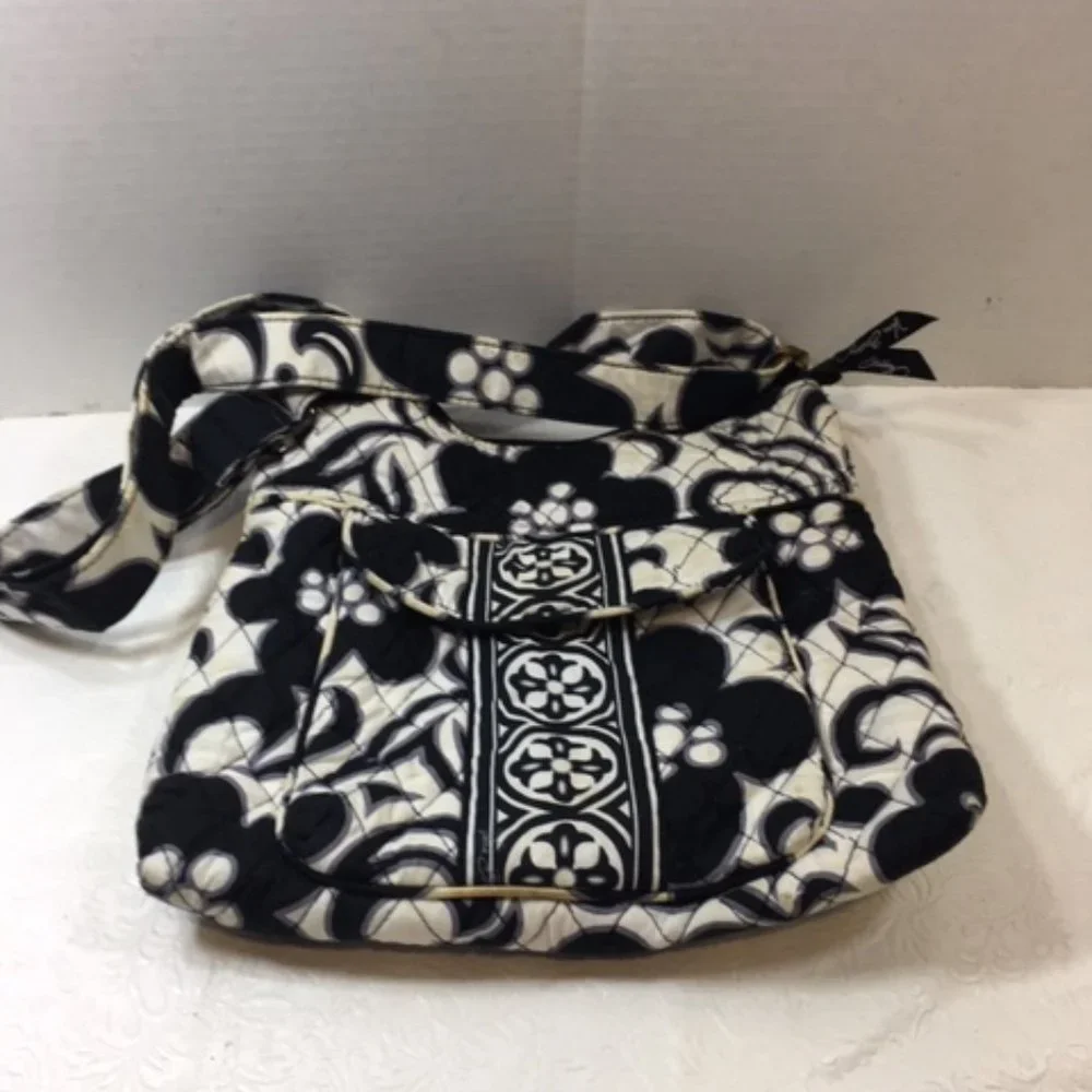 Vera Bradley Black & White Quilted Adjustable Shoulder Bag